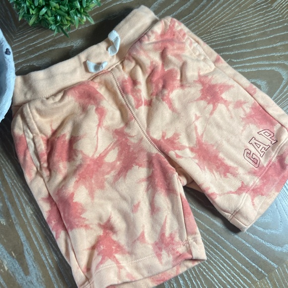 Orange Dip Tie Dyed GAP Terry Athletic Drawstring Shorts - Picture 5 of 7